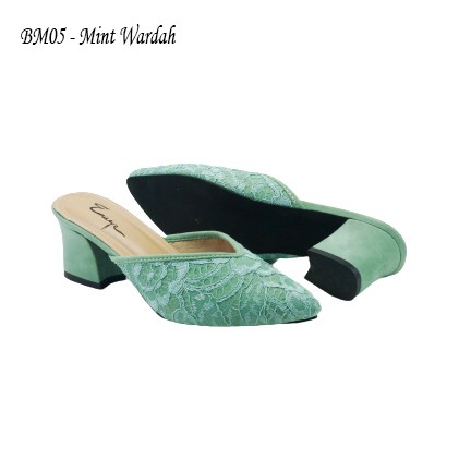 BM05 Sepatu Bustong Pesta Brukat Heels 5cm / Sepatu Pesta Wanita / Sepatu Wedding / Wedding Shoes-5