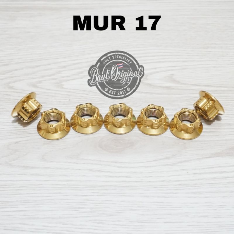 mur probolt new model gear bintik gold mur 17 original heng thailand