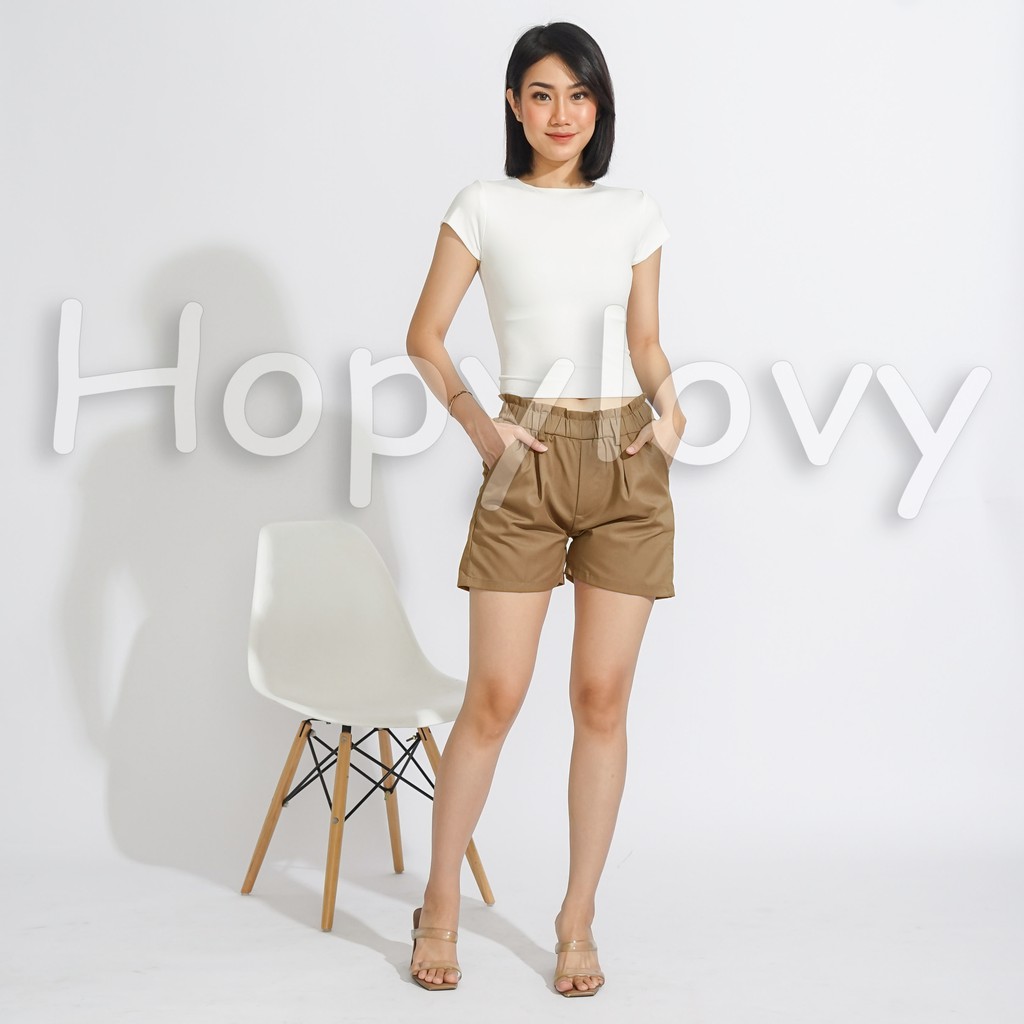 HOPYLOVY - Celana Pendek Wanita Hotpants Bahan Katun Vidya