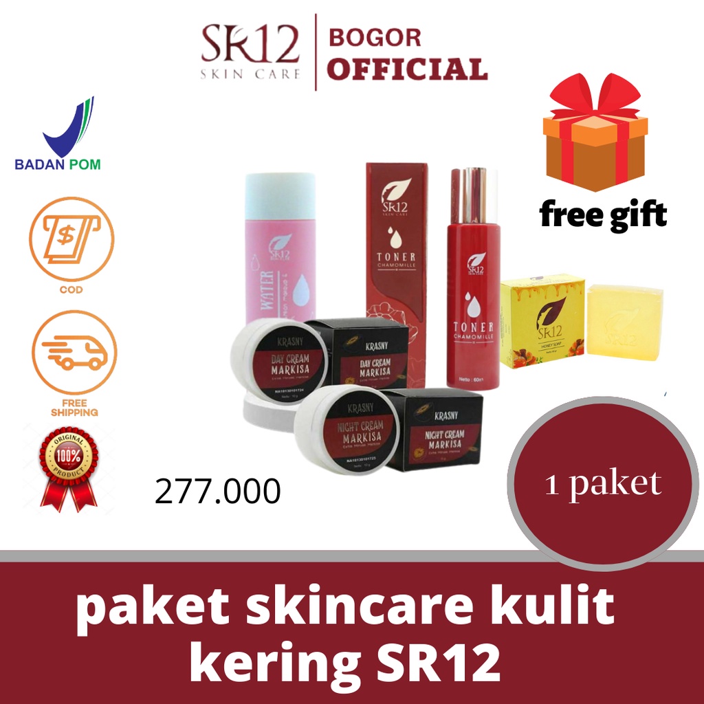 Sr12 Paket Lengkap Skincare Untuk Jenis Kulit Kering / Skincare Kulit Kusam Dan Normal / Kulit Kerin