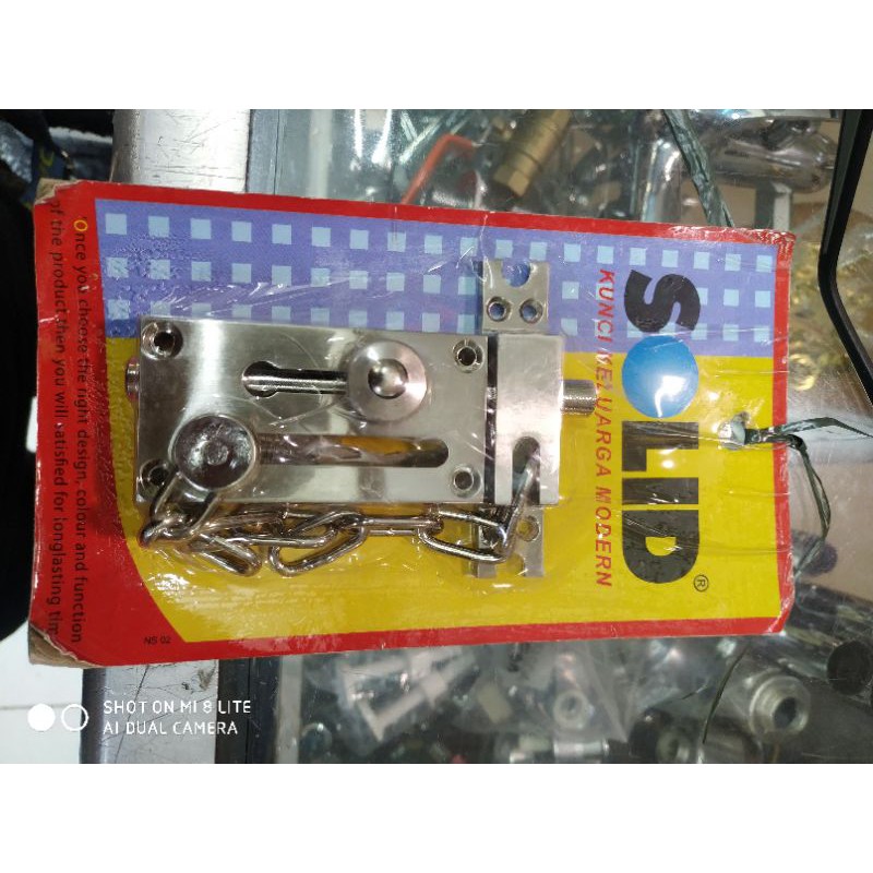 grendel rantai solid / selot pintu rantai solid / grendel pintu rantai solid