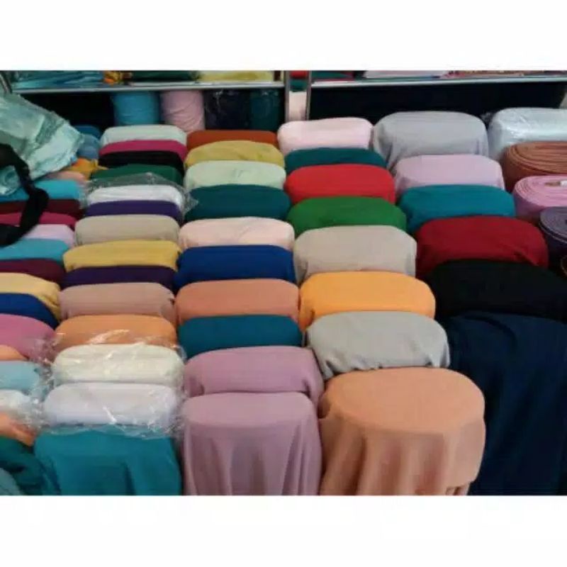 Kain ceruty babydoll polos - kain babydoll premium- pashmina babydoll polos