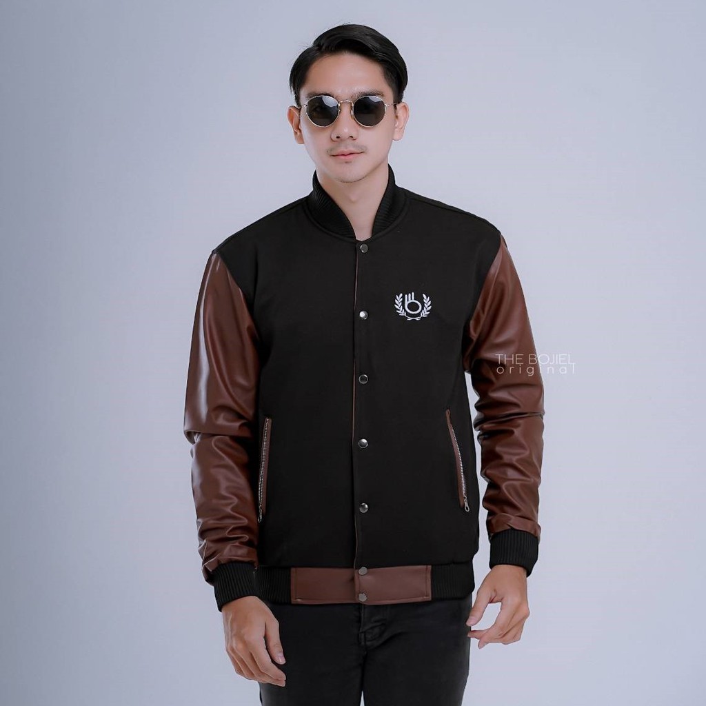 Terlaris ! Jaket Baseball Pria Terbaru Kombinasi Karlit Original The Bojiel / Jaket Baseball Pria Keren