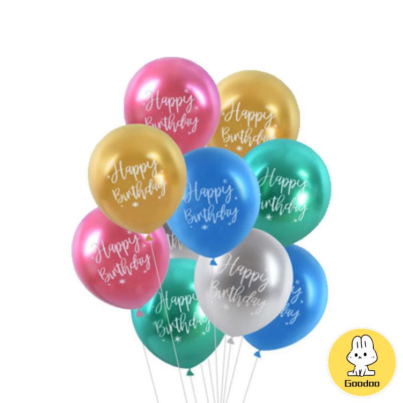 Balon Latex Tulisan Happy Birthday 12inchi -Doo