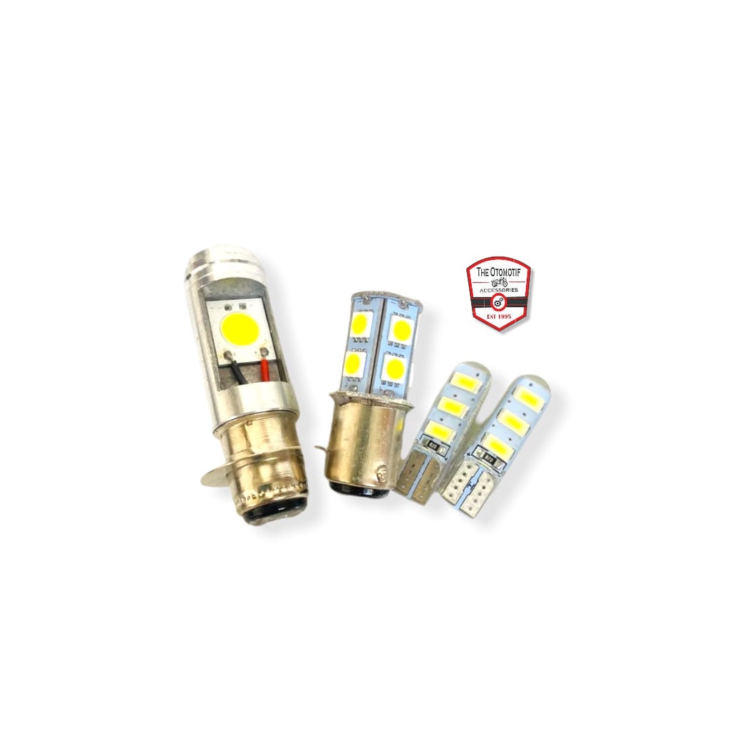 PAKET VARIASI MOTOR LAMPU DEPAN LED BEBEK AC DC + LAMPU STOP 13 MATA + 2 PCS SEN JELLY