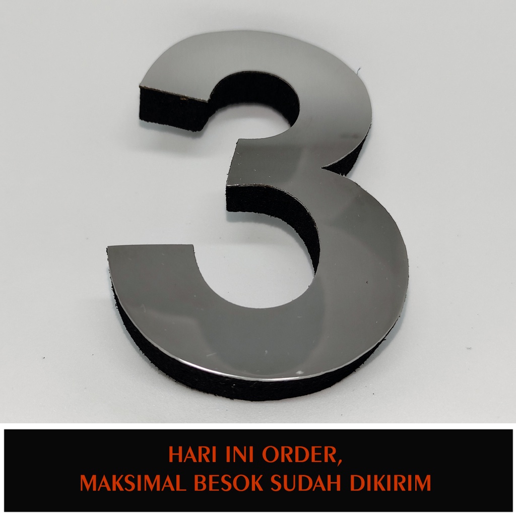 Huruf Timbul & Papan Nama Stainless Spoon tinggi 25cm Tinggal Tempel