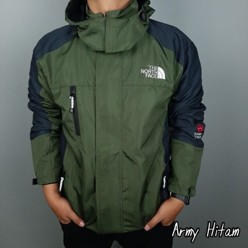 Jaket Tad Polos Murah / Jaket Gunung / Jaket Outdor Pria | Jaket Motor Harian | Jaket Couch-ARMY HITAM SIDE