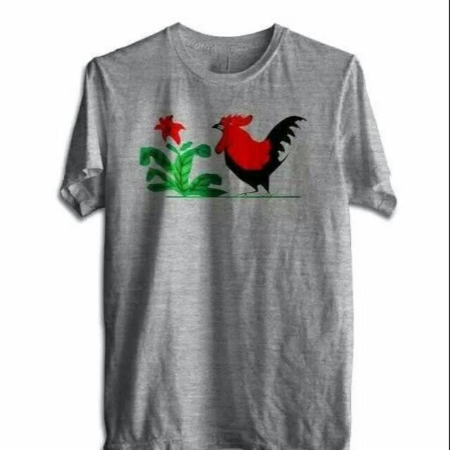 Kaos  mangkok ayam jago _putih