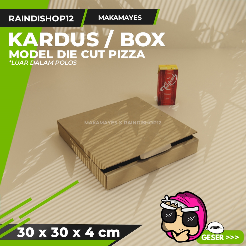 

(MIN 10 PCS) BOX 30 X 30 X 4 CM KARDUS DIE CUT PIZZA KEMASAN PACKAGING KADO
