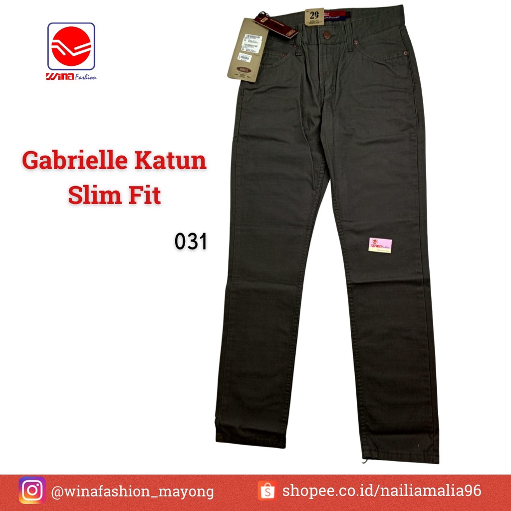 Celana Panjang Pria Gabrielle Bahan Katun Model Slim Fit Berbagai Warna