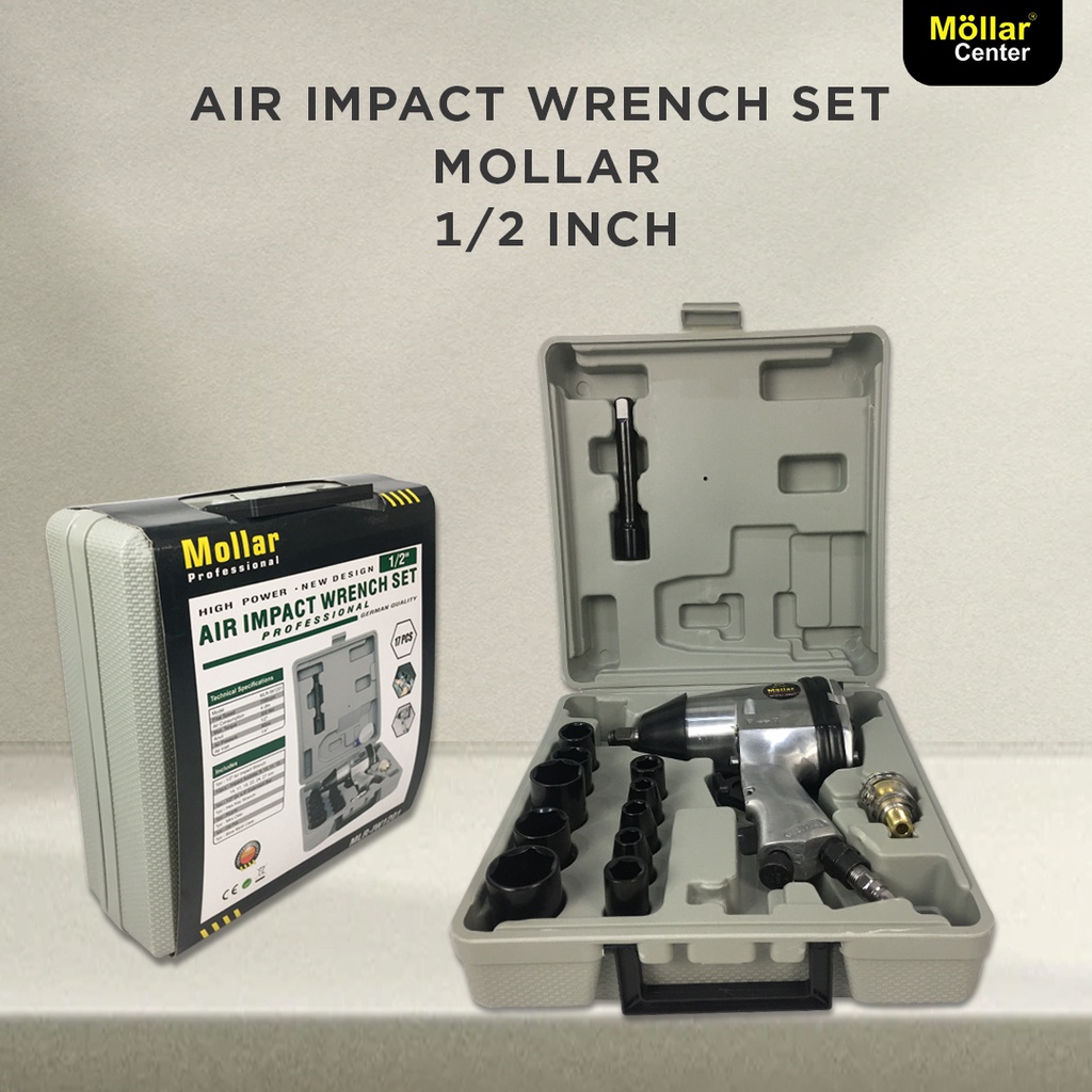 Jual Air Impact Wrench Kit Full Set Lengkap Mata Sock 1/2" 17Pcs Alat