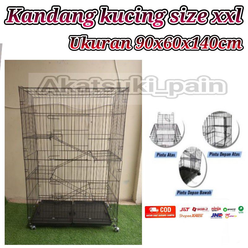 KANDANG KUCING 90X60X140 TINGKAT 3 & 90X60X70 TINGKAT 1 WARNA RENDOM