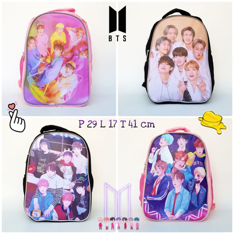 Tas Ransel Backpack Sekolah SD BT21 BTS RM Jimin Jungkook Suga V Jhope Seok Jin Jung Kook Impor