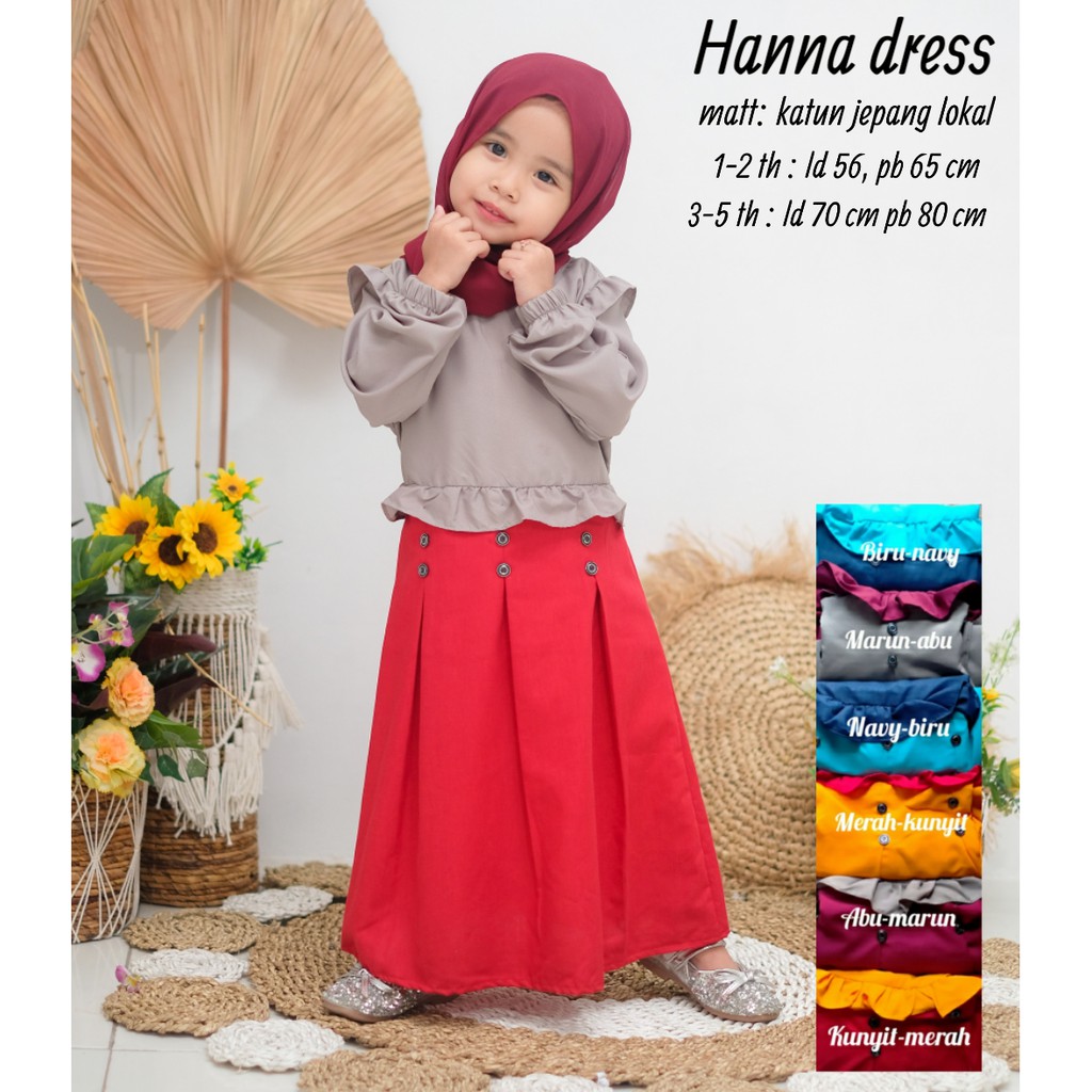 Murah GAMIS ANAK Hana Termurah usia 3-5 tahun