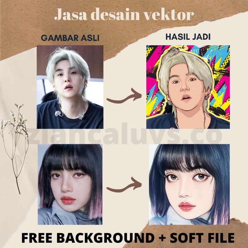 Jasa Desain Foto Vector / Desain Vector / Vector Art / Jasa Edit Vector