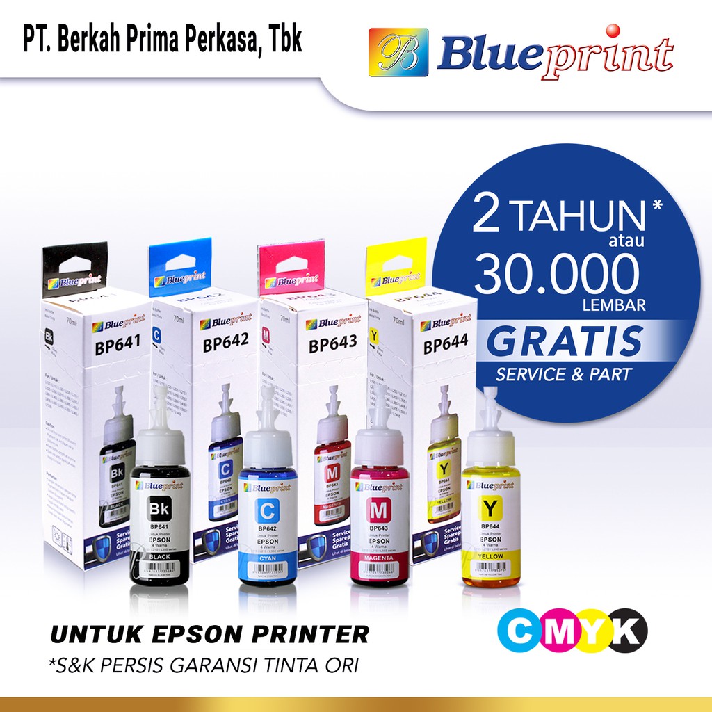 Jual Tinta Ori Epson Blueprint 70ml L100 L110 L120 L200 L210 L220 L300 L800 Indonesiashopee 9442