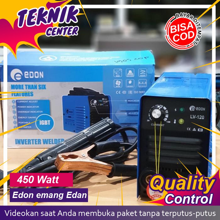 Mesin Las Listrik 450 Watt Alat Las Edon 120A 450W Trafo Trapo Las Travo 120 A 450 W Portable Ps-113