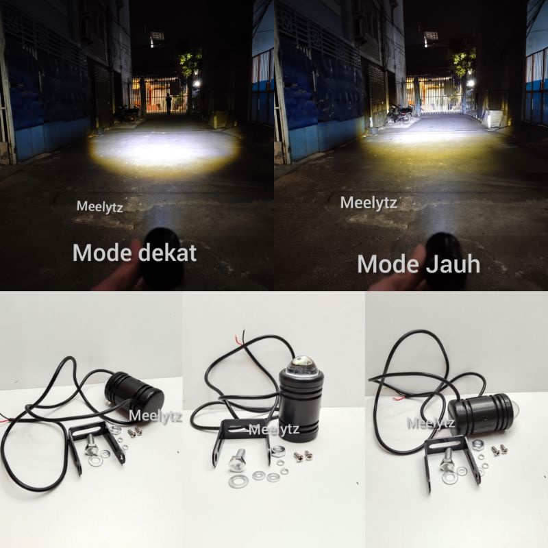 Bonus saklar Lampu tembak Laser LED mini terbaru 2 mode jauh dekat putih high low putih waterproof