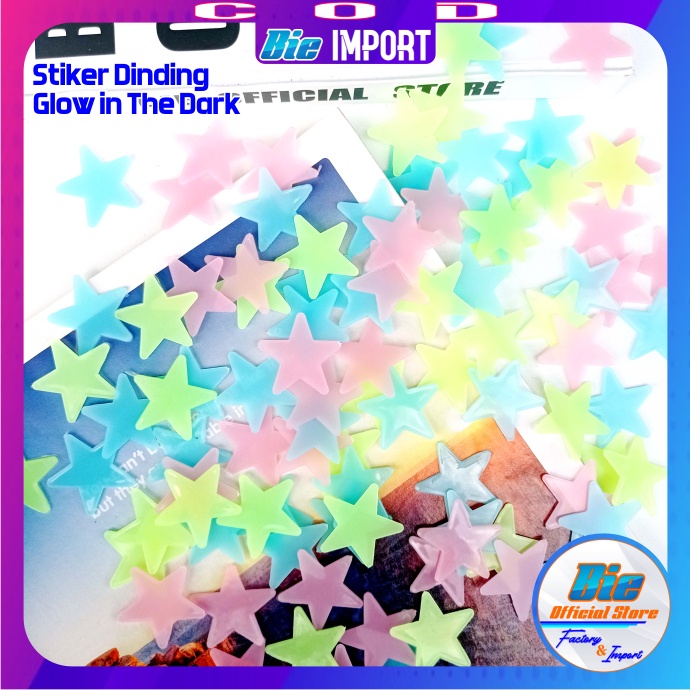 Stiker Dinding Glow In The Dark Rainbow Impor Best Seller