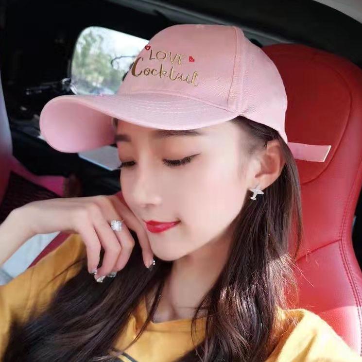 Harga Terbaik (Hello Girl)MZ14 Topi Baseball Wanita Import Motif Love Cocktail .