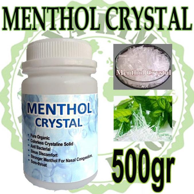 

Mentol Kristal 500gram / Menthol Crystals Murni Food Grade ---NEW---