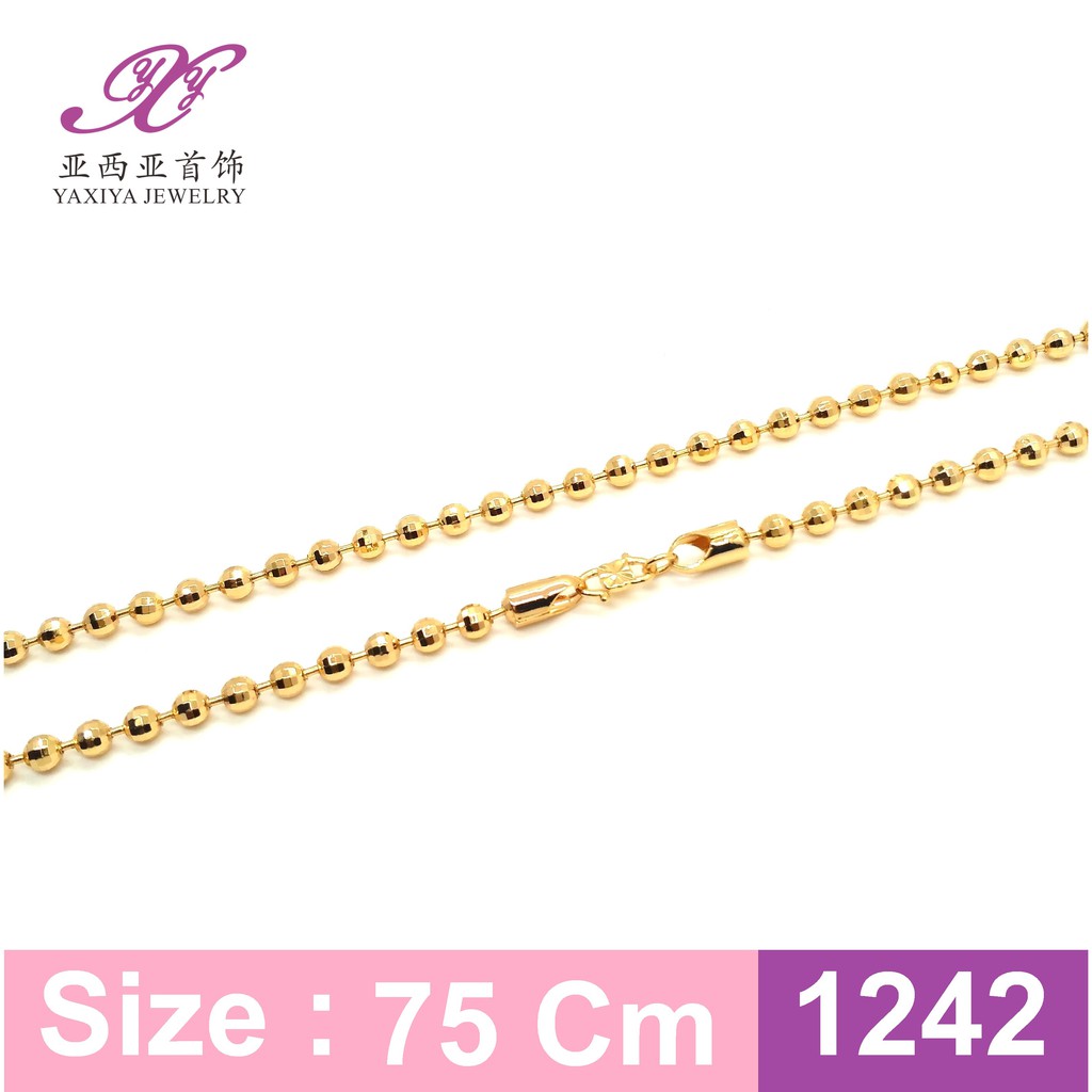 

Kalung rantai biji lada (B) perhiasan imitasi Gold 18k Yaxiya 1242
