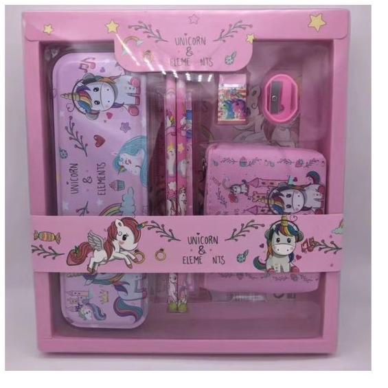 

[PRODUK GCASC] KJ !! STUDY SET STATIONERY PENSIL SET PAKET ALAT TULIS SEKOLAH KRKTER FROZEN/UNICORN/SPIDERMAN 8033A 0KB