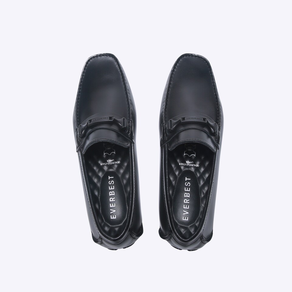 EM79 SEPATU SLIP ON EVERBEST PRIA ORIGINAL SEMI FORMAL KULIT ORI HITAM