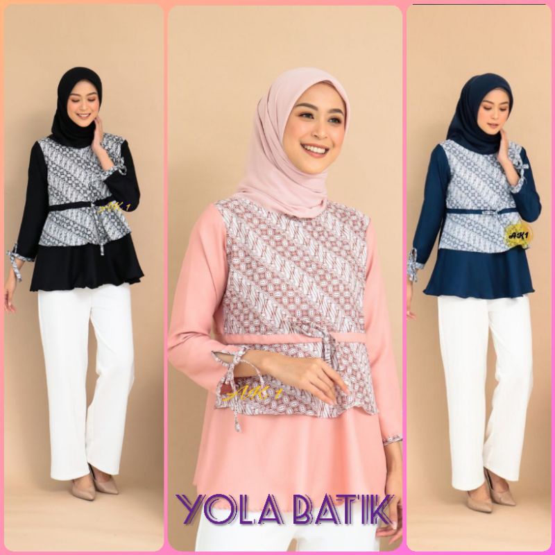 tey-17 Batik wanita ASJ SA HRB026 Kenongo Kemeja Tosca Pendek-2