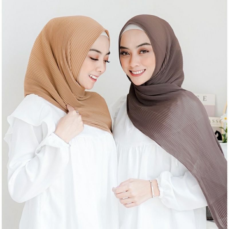 Pashmina Plisket Full Lidi Ceruty Babydoll Pasmina premium Hijab Instant Jilbab