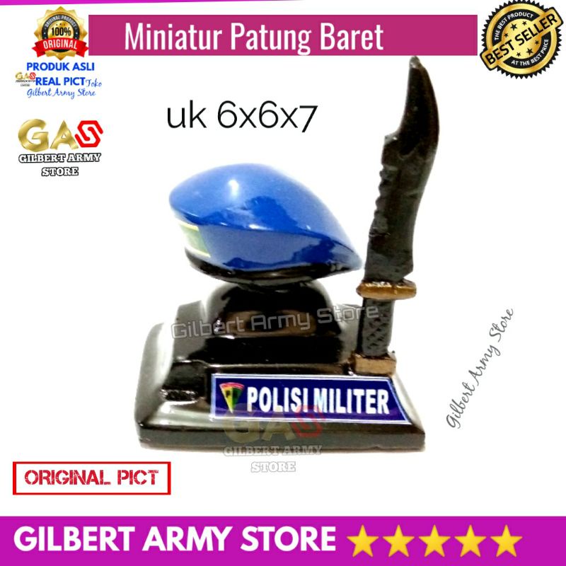 miniatur Patung Baret Kopasus Kopassus Merah assesories   Dashboard mobil Pajangan Lucu Unik Gilbert