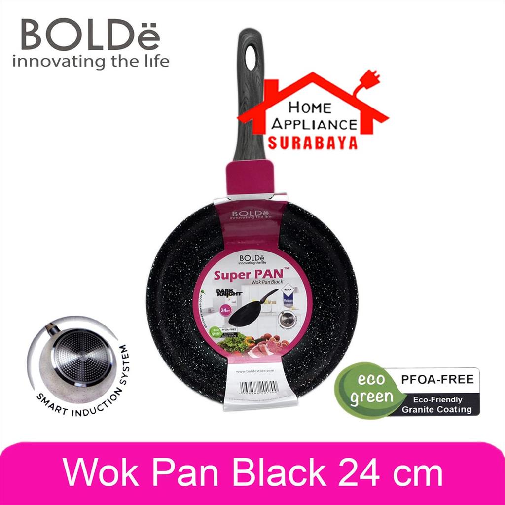 BOLDe Super Pan Wok Pan 24 CM Granite Black Dark Knight - Panci Wajan Goreng 24CM Anti Lengket