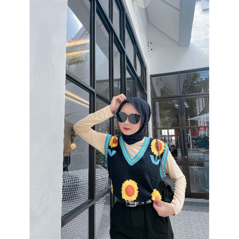Rompi Wanita Sweater Rajut Atasan Korea Baju Import Meisha Vest