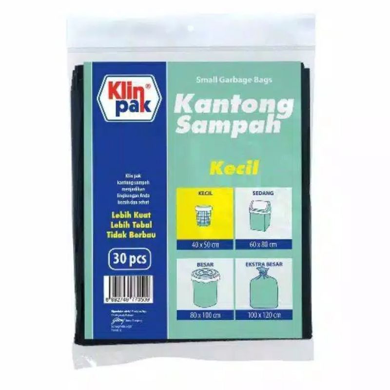 Klinpak kantong sampah kecil 40x50cm  - Kantong sampah serbaguna