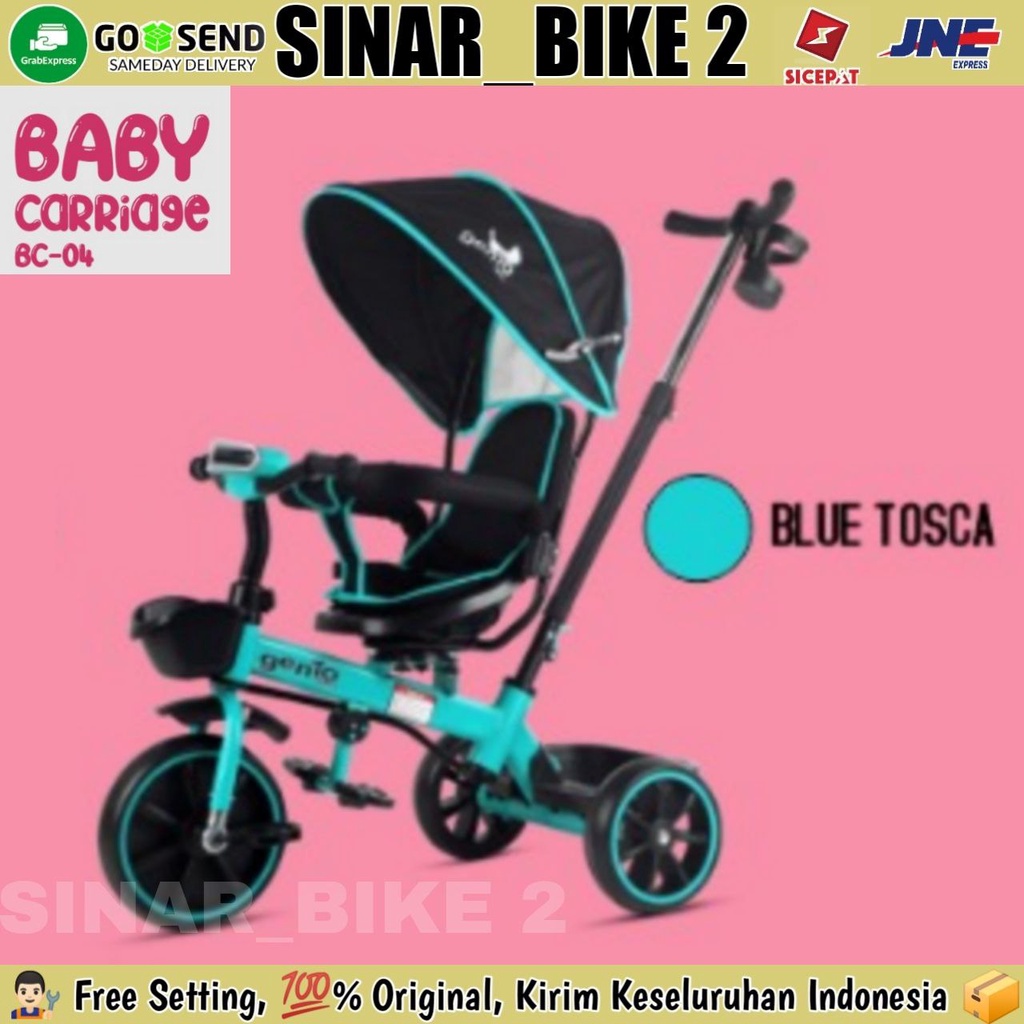 Sepeda Roda Tiga GENIO BC-04 BABY CARRIAGES &amp;T-15  Kursi Putar Tricycle Anak