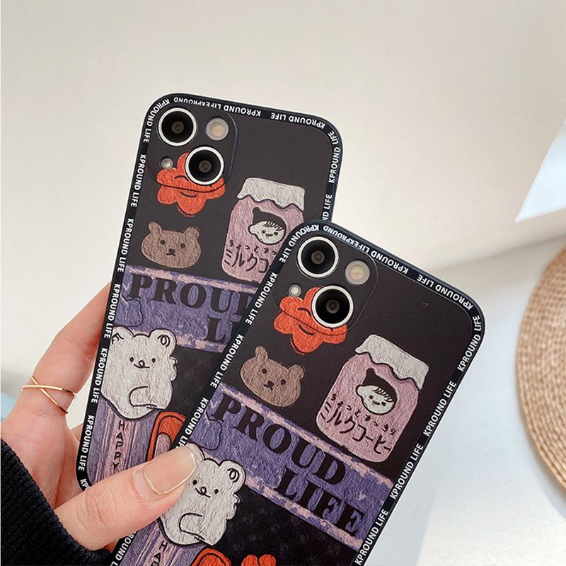 black babble bear Back Cover Case OPPO A9 A53 A33 A31 2020 A15 A15S C1 A3S A7 A12 A11K F9 Pro A57 A39 F1S A83 VIVO Y11 Y12i Y15 Y17 Z1 Pro Y50 Y30i Y20i Y20S Y12S Y91C Y93 V5 V5S V5 Lite Y83 Y81 V9