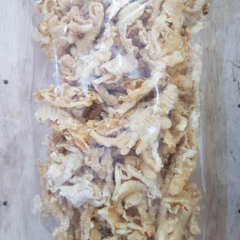 

keripik kerupuk ceker dan usus ayam kampung asli Bali berat 100gr