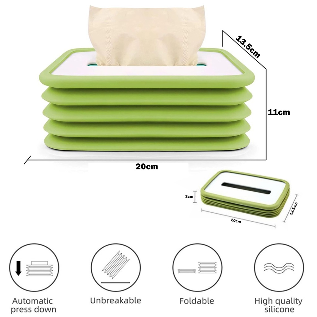 BRGUNIK Kotak Tisu Lipat - Tissue Box Flexible - Tempat Tissue Serbaguna R581