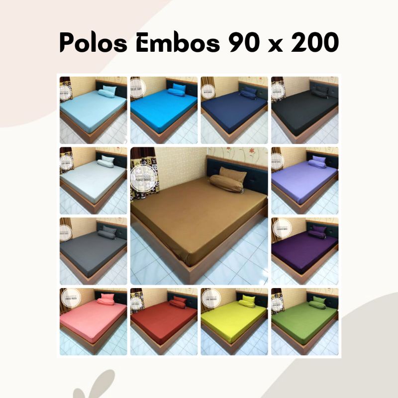 Sprei Estetik Polos Embos Ukuran 90x200 Ekstra Single Size Aesthetic Homemade