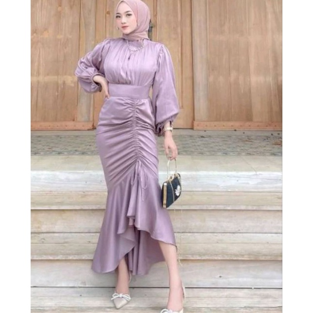 Dress Kondangan Serut Wiru / Dress Viral / Gamis Murah / Bridesmaid Muslim / Gamis Bridesmaid / Dress Panjang Terbaru