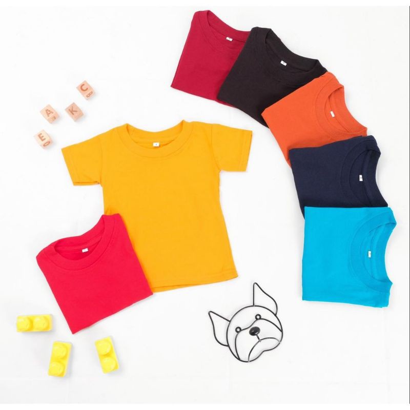 Kaos polos anak/ baju anak 1-6 tahun