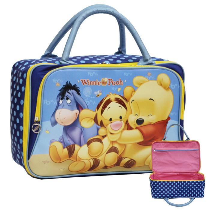 Tas Travel Bag TAS JINJING DUA Kantung GAMBAR KARTUN ANAK LUCU Bahan Kain Sponge Tahan Air