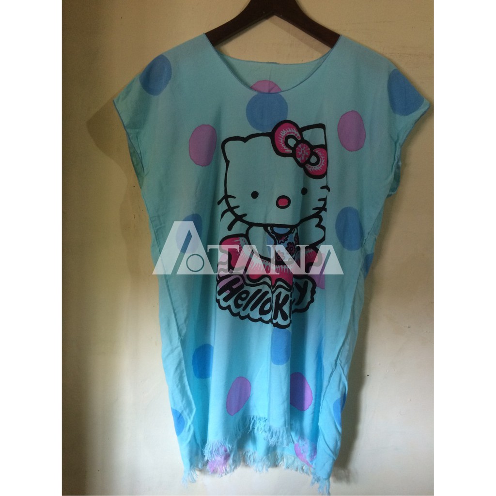 Kaos Rumbai Motif Hello Kitty Babol Warna Biru All Size