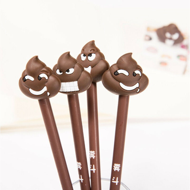 

Perlengkapan Sekolah Yo Yo 1Pc Pulpen Gel Bentuk Emoji Poo Warna Hitam Ukuran 0.5mm