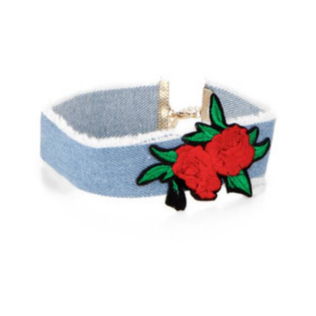 Gucci Flower Choker - Kalung Choker Kain Motif Bunga