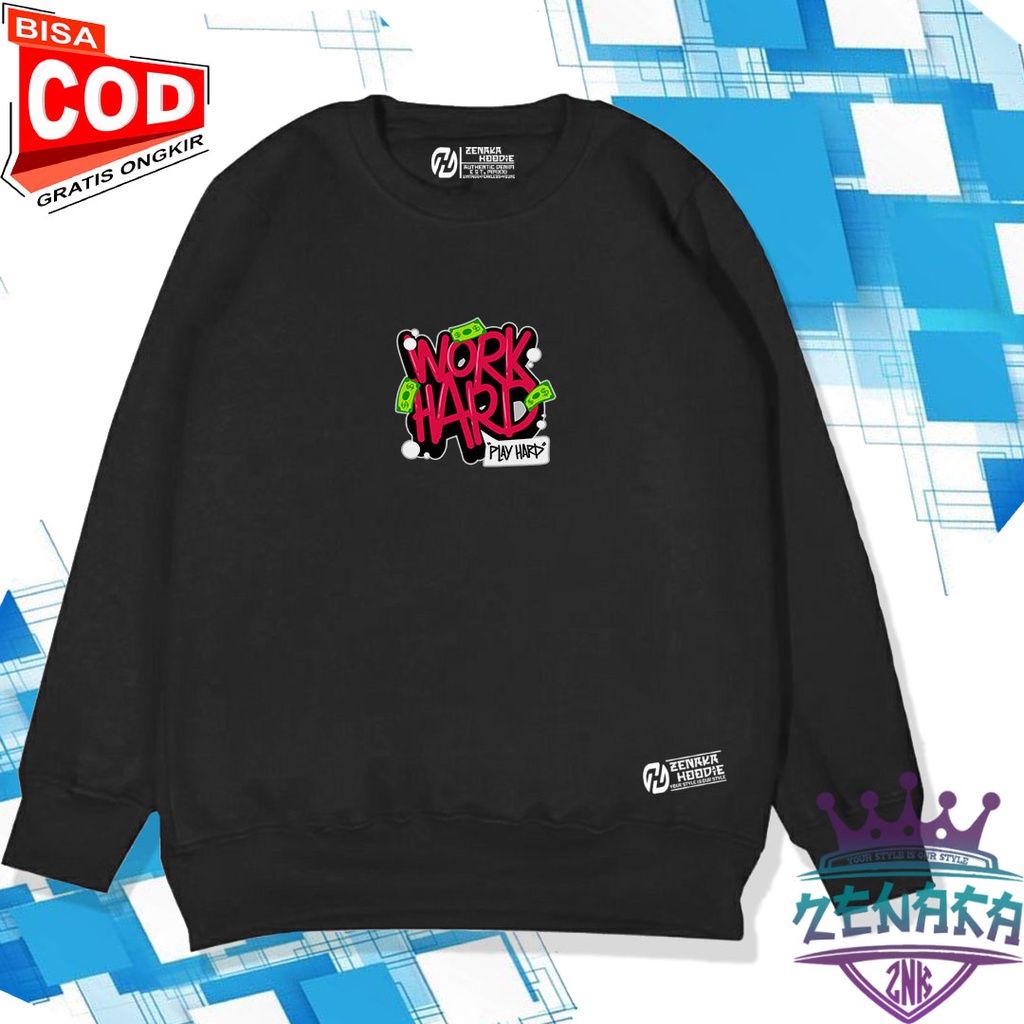 Crewneck pria distro aesthetic sablon graffity Jaket crewneck pria keren warna hitam Sweater crewneck pria distro original tebal Suiter crewneck murah Crewneck wanita terbaru 2022 Switerr cowok terbaru 2022 ori Zenaka