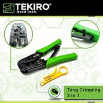 Tekiro Tang Crimping 3 In 1 / Tang Crimper 3 In 1 / Tang Kabel Lan / Tang RJ45