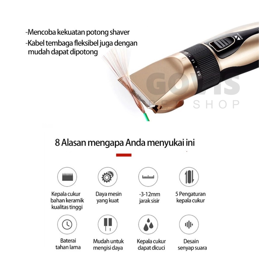 Govis Pencukur Bulu Kucing Pemotong Rambut Hewan Peliharaan Pet Hair Clipper