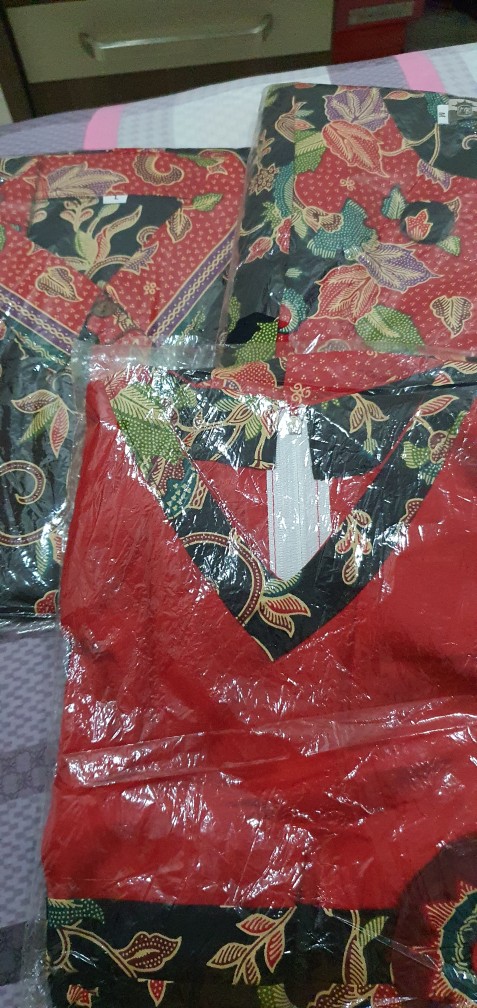 Qnunbatik Batik Keluarga/family Gamis Muslim Azizah Gentong Hitam