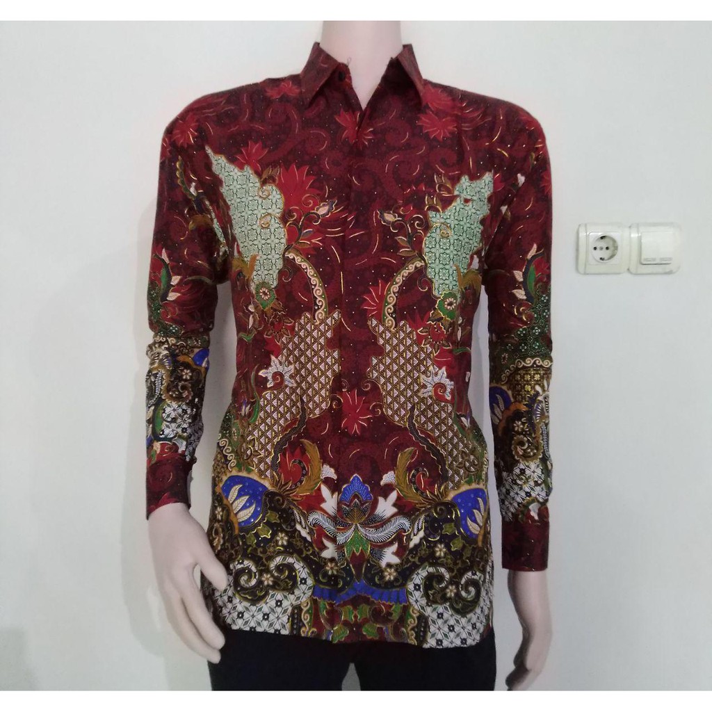 Kemeja batik semi sutra furing / baju pria / kemeja lengan panjang / baju lengan panjang /baju batik
